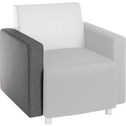 Cube Modular Reception chair arm in Grey fabric thumbnail-1