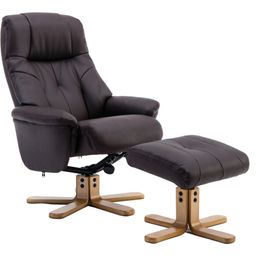 DENVER LEATHER LOOK RECLINER & FOOTSTOOL thumbnail-0