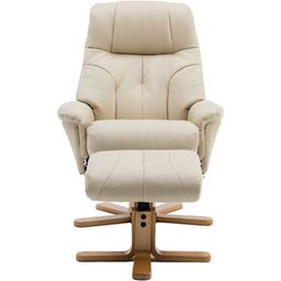 DENVER LEATHER LOOK RECLINER & FOOTSTOOL thumbnail-4