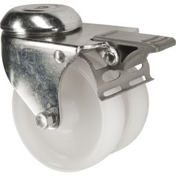 Light Duty Twin Wheel Pressed Steel Castors - Polypropylene - Plain Bearing thumbnail-2