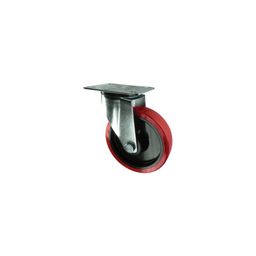 Medium Duty Pressed Steel Castors, Polyurethane Tyre Wheel, Nylon Centre thumbnail-3