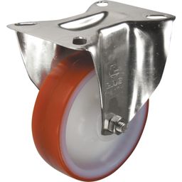 Stainless Steel Castors - Polyurethane Tyred Wheel with Nylon Centre - Plain Bore - Roller Bearing thumbnail-1