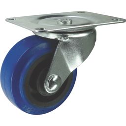 Medium Duty Pressed Steel Castors, Rubber Tyre, Nylon Centre thumbnail-0