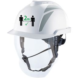 V-GARD 950 Safety Helmet with FAS-TRAC III Strap and Integrated Visor, White thumbnail-1