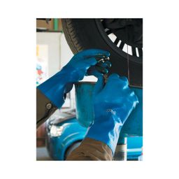 PU Coated Gloves, For Liquid Protection, Blue thumbnail-2