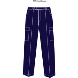 Mens Classic Cargo Trousers Navy - T31 thumbnail-0