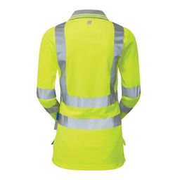 Hi-Vis Long Sleeve Polo Shirts, Yellow thumbnail-2