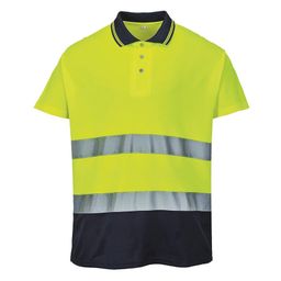 Two Tone Cotton Comfort Yellow/Navy Polo Shirts thumbnail-0