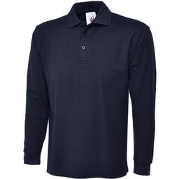 Long Sleeve Polo Shirts, Navy Blue, Men's thumbnail-0