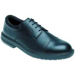 910 Dual Density Black Leather Safety Shoes thumbnail-0