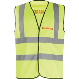 Hi-Vis Vest, Yellow, Fire Marshal in Red Text Front & Back thumbnail-0