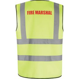 Hi-Vis Vest, Yellow, Fire Marshal in Red Text Front & Back thumbnail-1