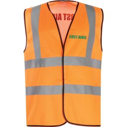 Hi-Vis Vest, First Aider in Green Text Front & Back thumbnail-0