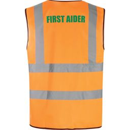 Hi-Vis Vest, First Aider in Green Text Front & Back thumbnail-3