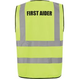 Hi-Vis Vest, First Aider in Black Text Front & Back thumbnail-1