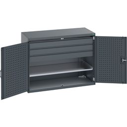 Cupboard With Perfo Doors, 1 Shelf and 3 Drawers

 thumbnail-1