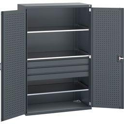 Cupboard With Perfo Doors, 3 Shelves and  3 Drawers

 thumbnail-1