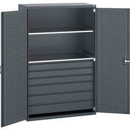 Cupboard With Perfo Doors, 2 Shelves and 6 Drawers

 thumbnail-1