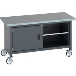 Mobile storage bench with full cupboard thumbnail-1