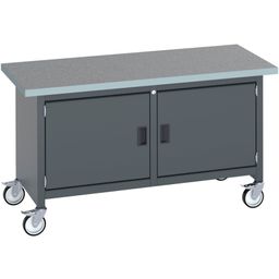 Mobile storage bench with full cupboard thumbnail-2