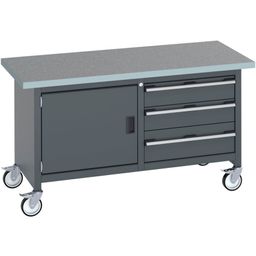 Mobile storage bench with full cupboard thumbnail-4