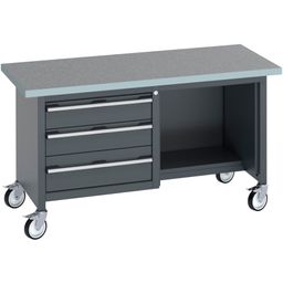 Mobile storage bench with full cupboard thumbnail-3