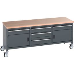 Mobile Storage Bench (lino) With 1 Drawer/Door
 thumbnail-1