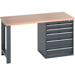 Pedestal bench (mpx) with 5 drawer pedestal cabinet
 thumbnail-0