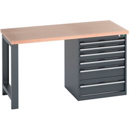 Pedestal Bench (mpx) with 6 drawer pedestal cabinet
 thumbnail-0