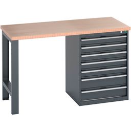 Pedestal bench (mpx) with 7 drawer pedestal cabinet
 thumbnail-0