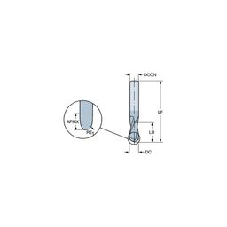 R216.4 CoroMill Plura solid carbide ball nose end mill for Profiling thumbnail-1