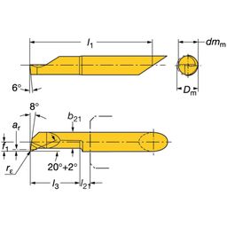 CXS-06T CoroTurnⓇ XS Solid Carbide Tool For Turning Grade 1025 thumbnail-4