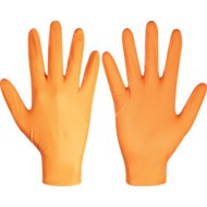 Finite GL201  Disposable Gloves, Orange, Nitrile, Powder Free, Size L, Pack of 100