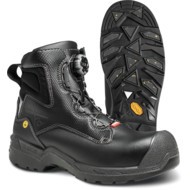 Unisex Safety Boots Size 12, Black, Leather, Composite Toe Cap, ESD